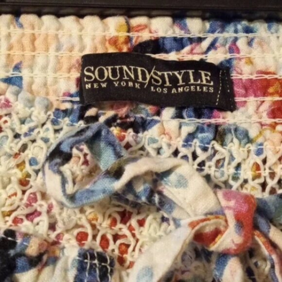 SOUNDSTYLE (LA & NY) Linen Blend Floral Pants - M - Picture 6 of 8